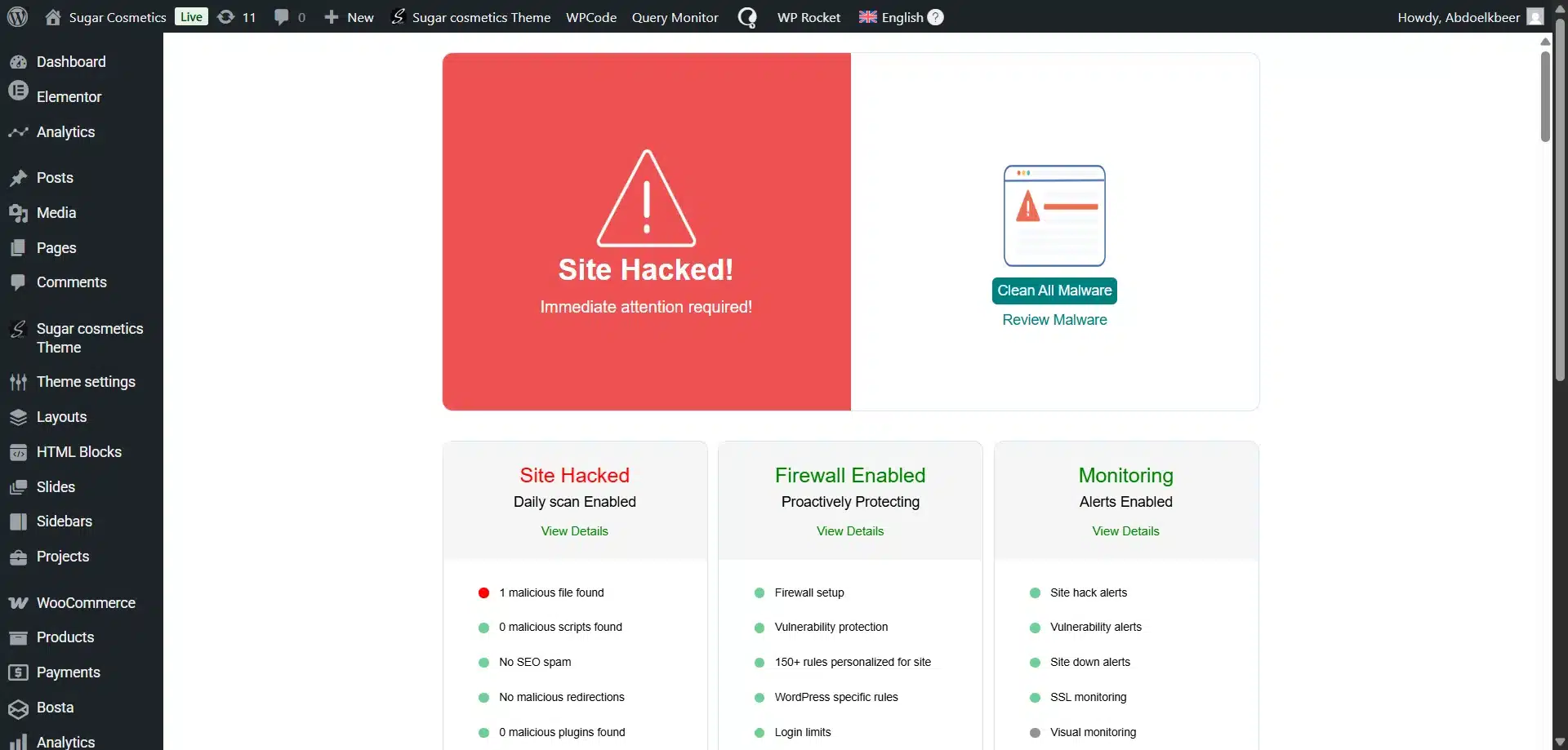 MalCare ‹ Sugar Cosmetics — WordPress #1 Best WooCommerce Optimization: Rescue Suger Cosmetics