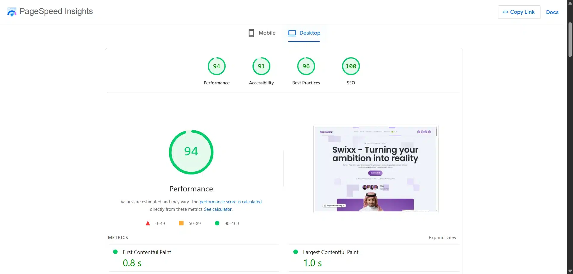 PageSpeed Insights Custom Bilingual Landing Page: 5 Solutions for Swixx